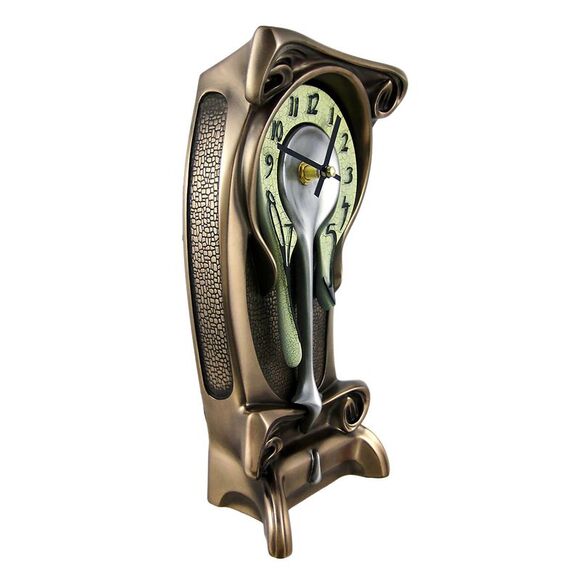 Bronze Finish Melting Mantel Clock Desk Table Dali - Picture 2 of 4